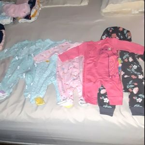 5pc 3m Carter's Baby Girl Pajamas, hoodie